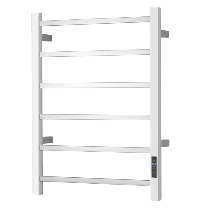 SHARNDY Electric Towel Warmer with Built-in Timer - Wall Mounted Heated Towel Rack Bathroom, Plug-in Design & Brushed Stainless Steel