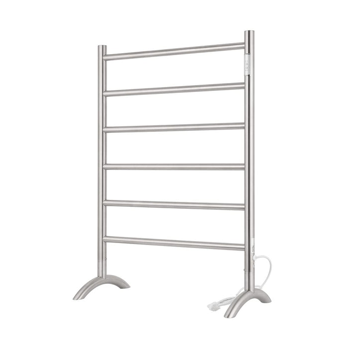 NORTTA Freestanding Towel Warmer 6 Bars Plug-in Option 3 Working Modes Brushed Stainless Steel 24” W 34” H