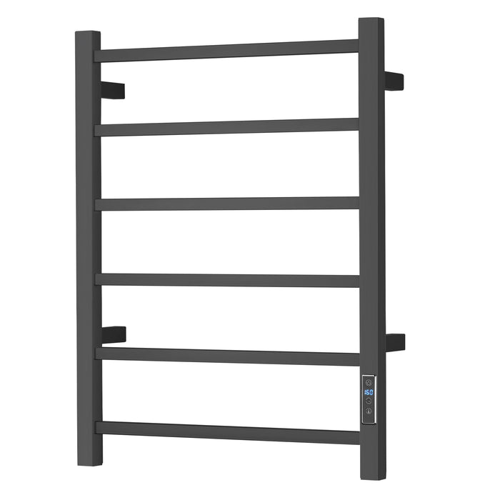 SHARNDY Towel Warmer with Built-in Timer for Bathroom Wall Mounted Bath Towel Heater Plug-in Electric Heated Towel Rack Black ETW13S