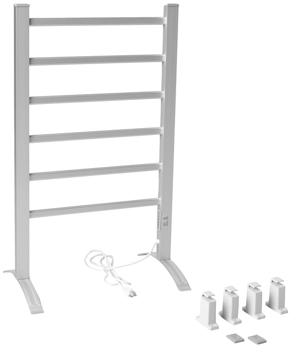 Heat Rails Towel Warmer Drying Rack with Timer, Brushed Chrome Color