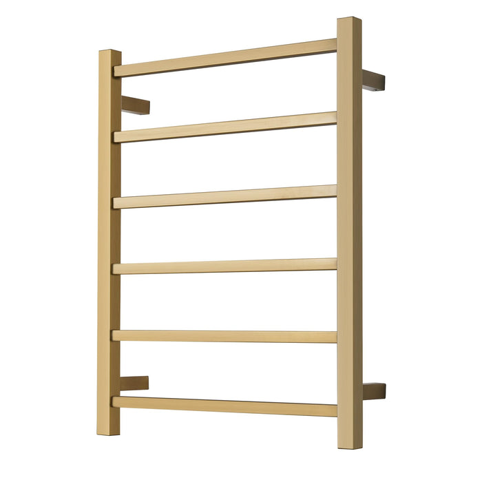 SHARNDY Electric Towel Warmer - Wall Mounted Bathroom Heated Towel Rack, Plug-in Design & Brushed Stainless Steel Finish Gold