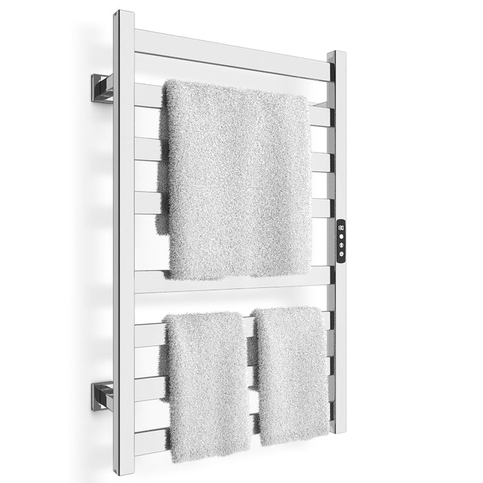 Colliford Towel Warmer, Towel Heater Rack for Bathroom, 8-bar Electric Towel Dryer Wall-Mounted Plug-in Bath Heater, 304 Stainless Steel Hot Towel Rack with Timer and Smart Temperature Control