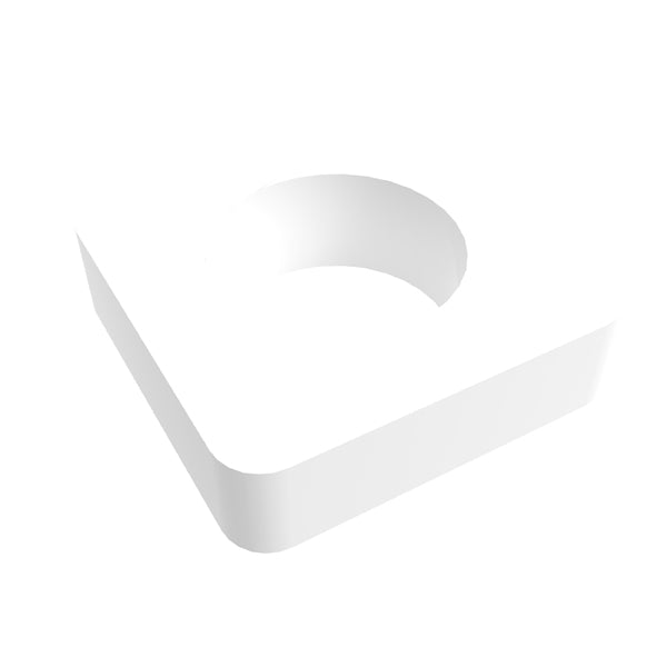 Amba Products Accessory AE-10S-W 10mm Square Spacer Qty of 2 for Quadro or Vega Collections - 0.375 x 1.5 x 1.5 in. - White Finish