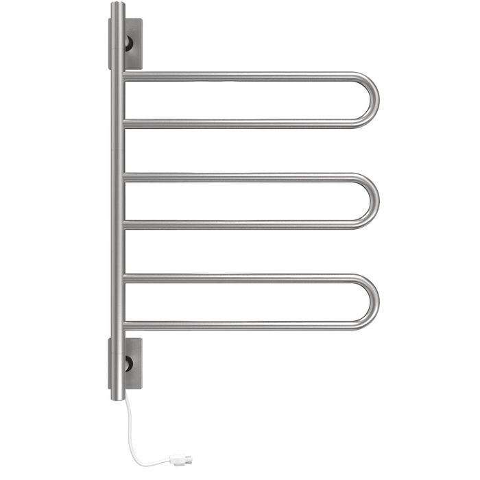 Amba Products SL3-B Swivel Loop Hardwired Plug-in Combo Towel Warmer with 3 Looped Bars - x x in. - Brushed Finish