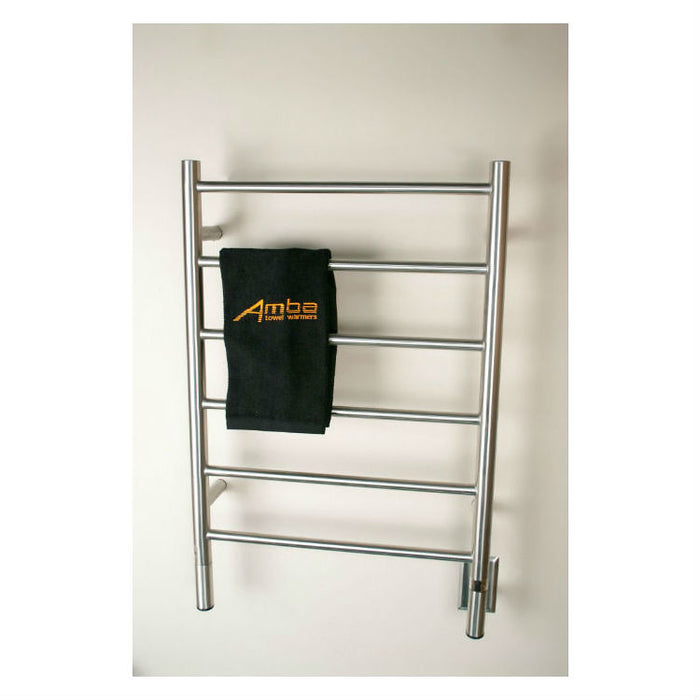 Amba Products Jeeves Collection JSB Model J Straight 6-Bar Hardwired Towel Warmer - 4.5 x 21.25 x 31.75 in. - Brushed Finish