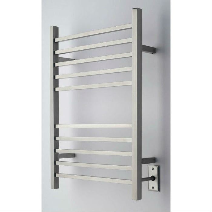 Amba Products Radiant Collection RSWH-B Square Hardwired 10-Bar Towel Warmer - 4.75 x 24.375 x 31.5 in. - Brushed Finish