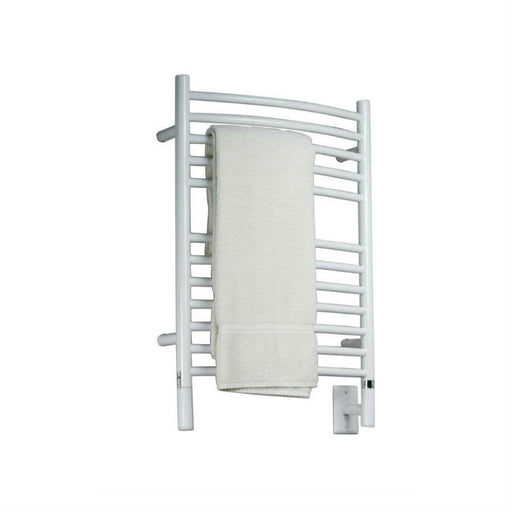 Amba Products Jeeves Collection ECW Model E Curved 12-Bar Hardwired Towel Warmer - 6.5 x 21.25 x 31.75 in. - White Finish