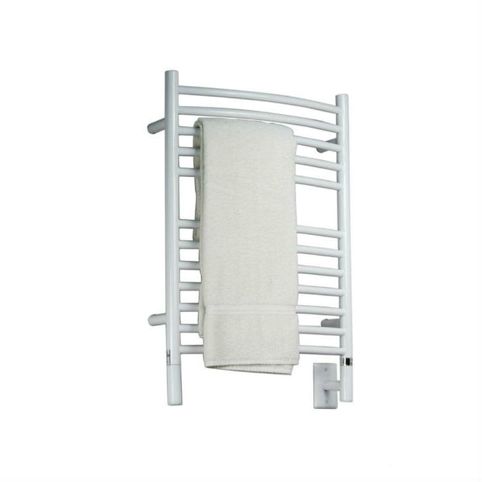 Amba Products Jeeves Collection ECW Model E Curved 12-Bar Hardwired Towel Warmer - 6.5 x 21.25 x 31.75 in. - White Finish