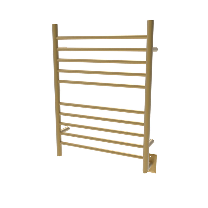 Amba Products Radiant Collection RWH-SSB Hardwired Straight 10-Bar Towel Warmer - 4.75 x 24.375 x 33.5 in. - Satin Brass Finish