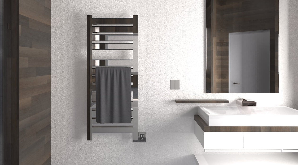 Amba Products Vega Collection V2356P 12-Bar Hardwired Towel Warmer - 3.625 x 26.25 x 57.75 in. - Polished Finish