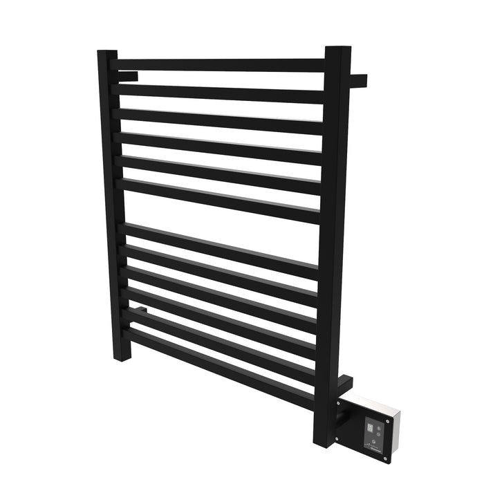 Amba Products Quadro Collection Q2833MB 12-Bar Hardwired Towel Warmer - 4.125 x 32.25 x 35.375 in. - Matte Black Finish