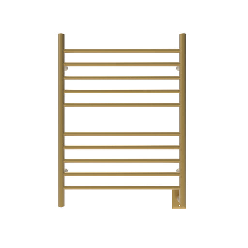 Amba Products Radiant Collection RWH-SSB Hardwired Straight 10-Bar Towel Warmer - 4.75 x 24.375 x 33.5 in. - Satin Brass Finish