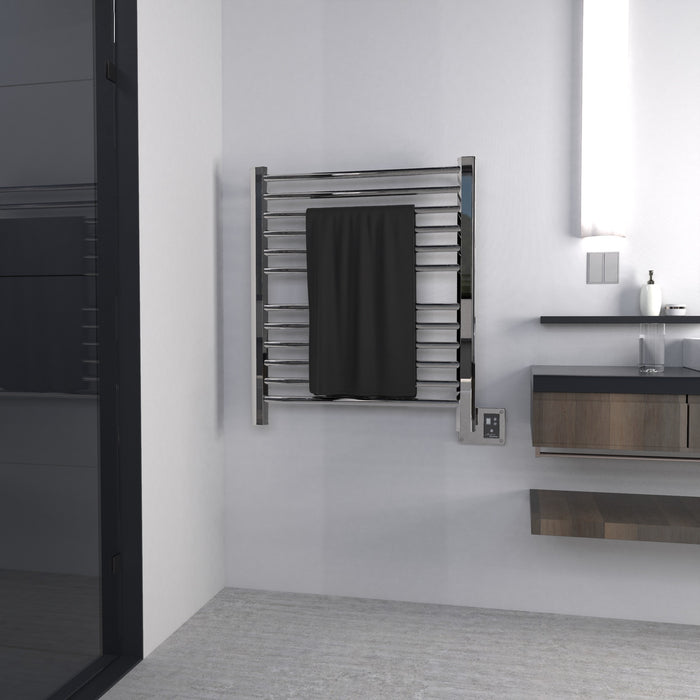 Amba Products Sirio Collection S2933P 12-Bar Hardwired Towel Warmer - 4 x 32.5 x 35.125 in. - Polished Finish