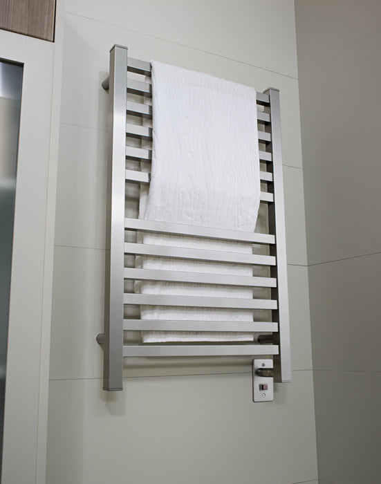 Amba Products Quadro Collection Q2033B 12-Bar Hardwired Towel Warmer - 4.125 x 24.375 x 35.375 in. - Brushed Finish