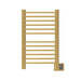 Amba Products Sirio Collection S2133SB 12-Bar Hardwired Towel Warmer - 4 x 24.625 x 35.125 in. - Satin Brass Finish