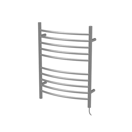 Amba Products Radiant Collection RWP-CB Plug-In Curved 10-Bar Towel Warmer - 5.75 x 23.625 x 31.5 in. - Brushed Finish