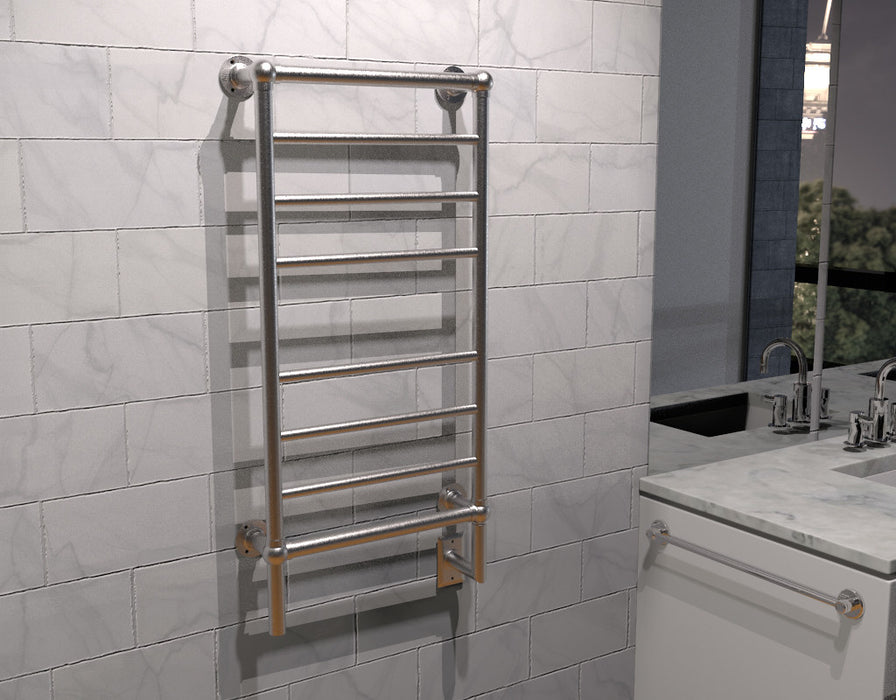 Amba Products Traditional Collection T-2040BN 8-Bar Hardwired Towel Warmer - 5.375 x 21 x 43.125 in. - Brushed Nickel Finish