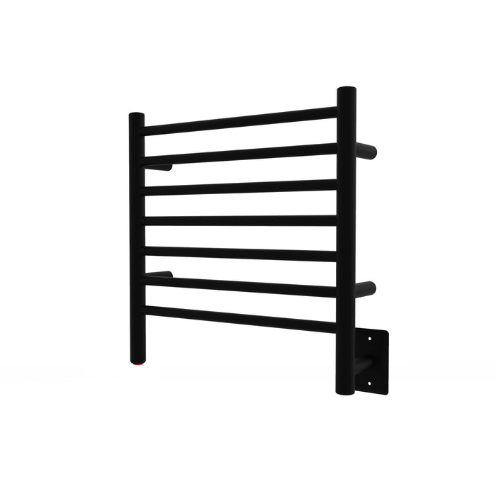 Amba Products Radiant Collection RWHS-SMB Hardwired Small Straight 7-Bar Hardwired Towel Warmer - 4.75 x 20.375 x 21.25 in. - Matte Black Finish