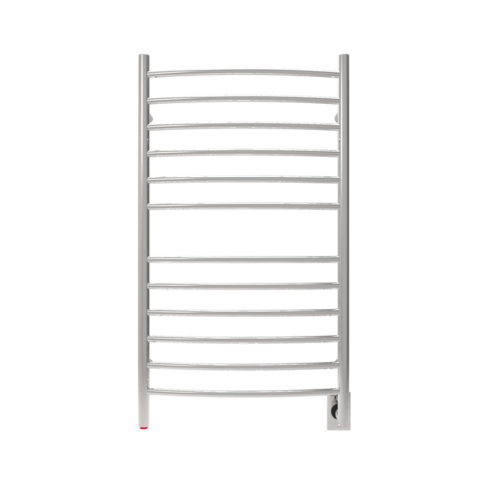 Amba Products Radiant Collection RWHL-CP Hardwired Large Curved 12-Bar Hardwired Towel Warmer - 5.75 x 24.375 x 43 in. - Polished Finish