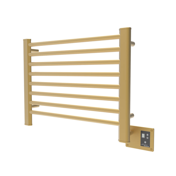 Amba Products Sirio Collection S2921SB 8-Bar Hardwired Towel Warmer - 4 x 32.5 x 23.375 in. - Satin Brass Finish