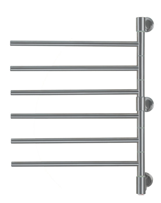 Amba Products Swivel Collection J-D006B Jack 6-Bar Plug-In Towel Warmer - 4.25 x 21.875 x 29.125 in. - Brushed Finish