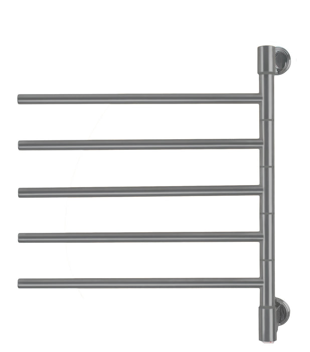 Amba Products Swivel Collection J-D005B Medium Jack 5-Bar Plug-In Towel Warmer - 4.25 x 21.875 x 25.25 in. - Brushed Finish