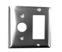 Amba Products Jeeves Collection AJ-DGP-B Double Gang Plate Wall Plate - NA x 4.5 x 4.5 in. - Brushed Finish