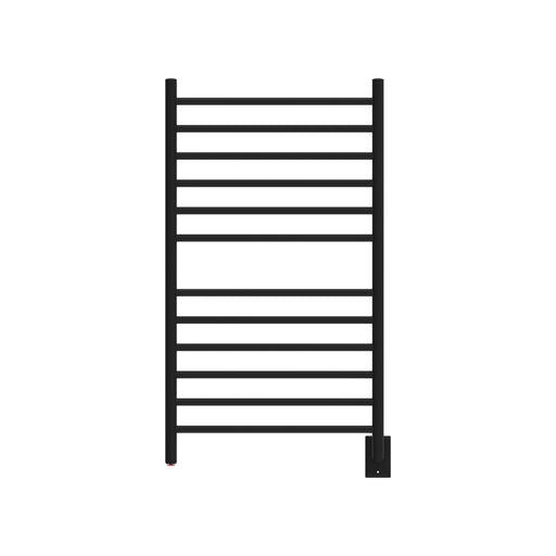 Amba Products Radiant Collection RWHL-SMB Hardwired Large Straight 12-Bar Hardwired Towel Warmer - 4.75 x 24.375 x 43 in. - Matte Black Finish