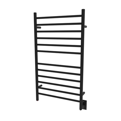 Amba Products Radiant Collection RWHL-SMB Hardwired Large Straight 12-Bar Hardwired Towel Warmer - 4.75 x 24.375 x 43 in. - Matte Black Finish