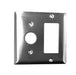 Amba Products Radiant Collection AR-DGP-B Double Gang Plate Wall Plate - 0.25 x 4.5 x 4.5 in. - Brushed Finish