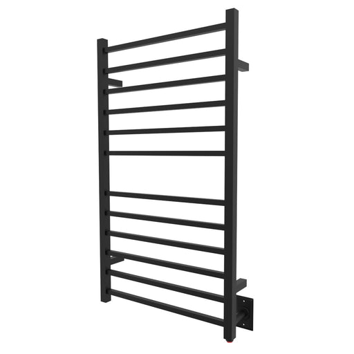 Amba Products Radiant Collection RSWHL-MB Square Hardwired Large 12-Bar Hardwired Towel Warmer - 4.75 x 24.375 x 41.375 in. - Matte Black Finish