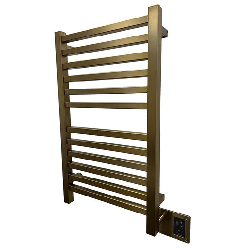 Amba Products Sirio Collection S2133BB 12-Bar Hardwired Towel Warmer - 4 x 24.625 x 35.125 in. - Brushed Bronze Finish