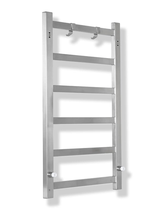 Topdattion Electric Towel Warmer | Super Thin | with Timer & Temperature Multi-Level Adjustments | Hardwired & Plug-in | 6 Bar Brushed Finish