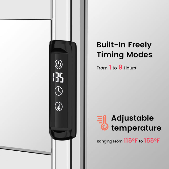 Colliford Towel Warmer,304 Stainless Steel Towel Warmer Rack for Bathroom -8 Bars Wall Mounted Towel Heater with Intelligent Touch Screen Timer, Hard Wired/Plug-in, Mirror Polished