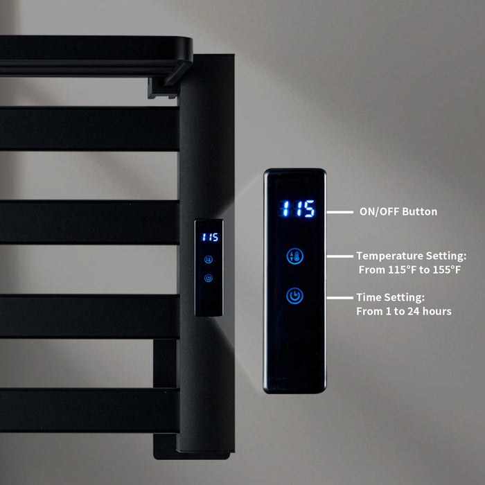 LANMEL 2 in 1 Towel Warmer Rack & Towel Rack Wall, 4 Bars Electric Wall Mounted Heated Towel Racks for Bathroom, 24H Time Setting and Temperature Control Heated Drying Rack