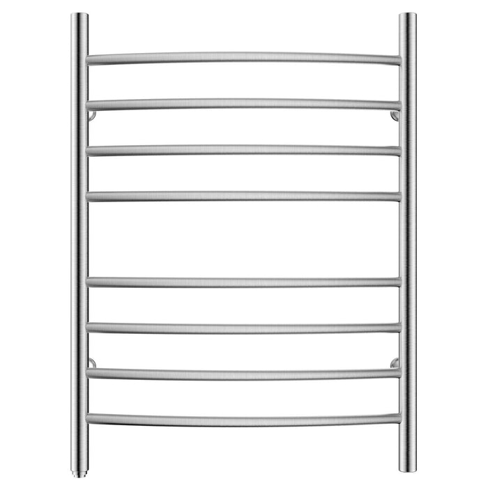 HEATGENE Towel Warmer 8 Bar Plug-in Curved Bath Towel Heater Towel Warmer for Bathroom Plug-in Drying Rack Brushed