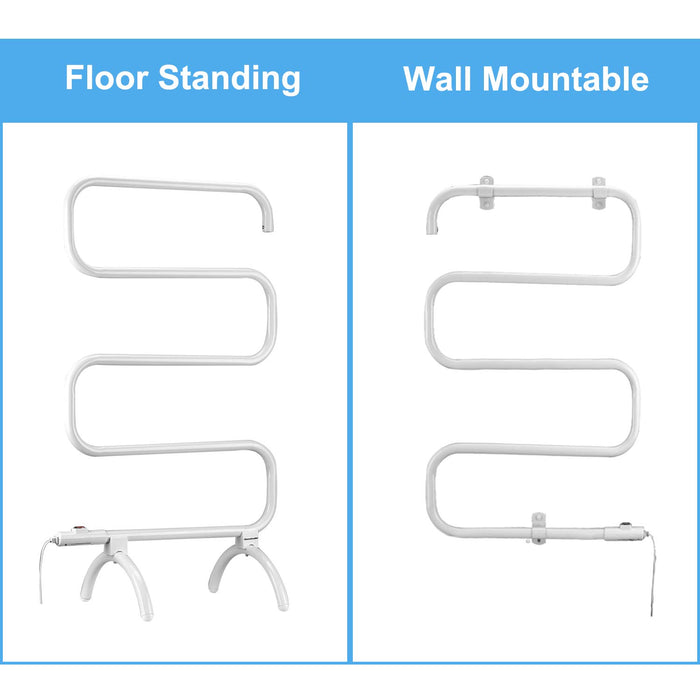 Homeleader Towel Warmer and Drying Rack, Heated Towel Rack, Wall Mount & Free Standing Towel Heater for Bathroom, 120W