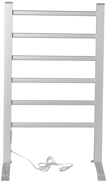 Heat Rails Towel Warmer Drying Rack with Timer, Brushed Chrome Color