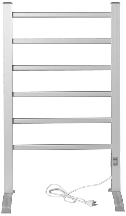 Heat Rails Towel Warmer Drying Rack with Timer, Brushed Chrome Color