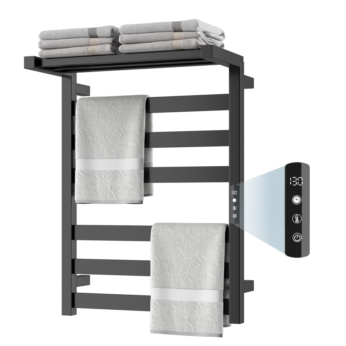 Chomolhari Tower Warmer Rack, 6 Bars Stainless Steel Wall Mounted Elec ...