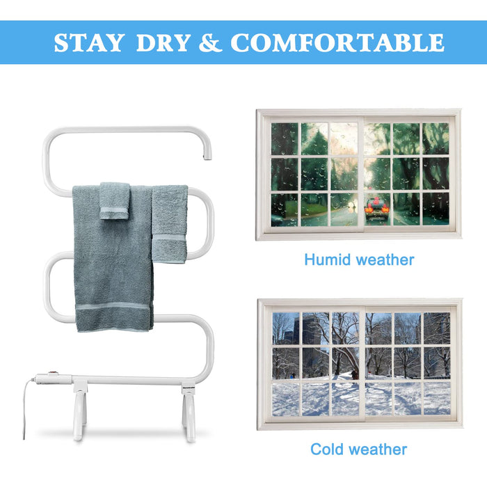 Homeleader Towel Warmer and Drying Rack, Heated Towel Rack, Wall Mount & Free Standing Towel Heater for Bathroom, 120W
