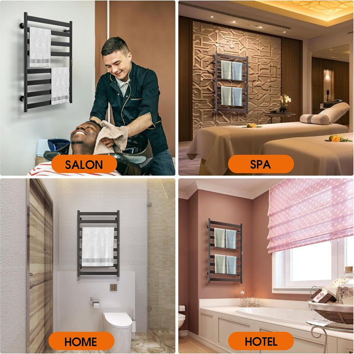 Poloma Paraheeter Towel Warmer, Heated Towel Rack, Towel Warmer Racks for Bathroom, Towel Dryer, Towel Heater, Wall Mounted, Matt Black.