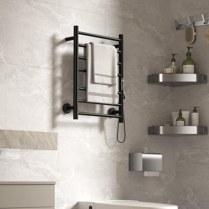 Statappy Heated Towel Rack for Bathroom, Towel Warmer Rack Wall Mounted Electric Towel Rack with 24-Hour Timer, Heated Towel Bar, Plug-in/Hardwired, 304 Stainless Steel