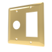 Amba Products Controller AJ-DGP-PG Jeeves Double Gang Plate - 0.5 x 4.5 x 4.5 in. - Polished Gold Finish