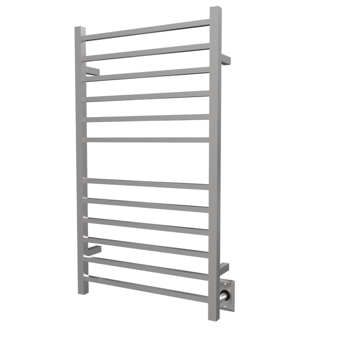 Amba Products RSWHL-B Radiant 12-Bar Large Square Hardwired Plug-in Combo Towel Warmer - 4.75 x 24.5 x 41.75 in. - Brushed Finish