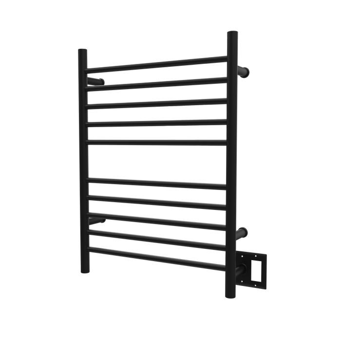 Amba Products RWH-SMB Radiant Straight 10-Bar Hardwired Plug-in Combo Towel Warmer - 4.75 x 24.5 x 31.875 in. - Matte Black Finish