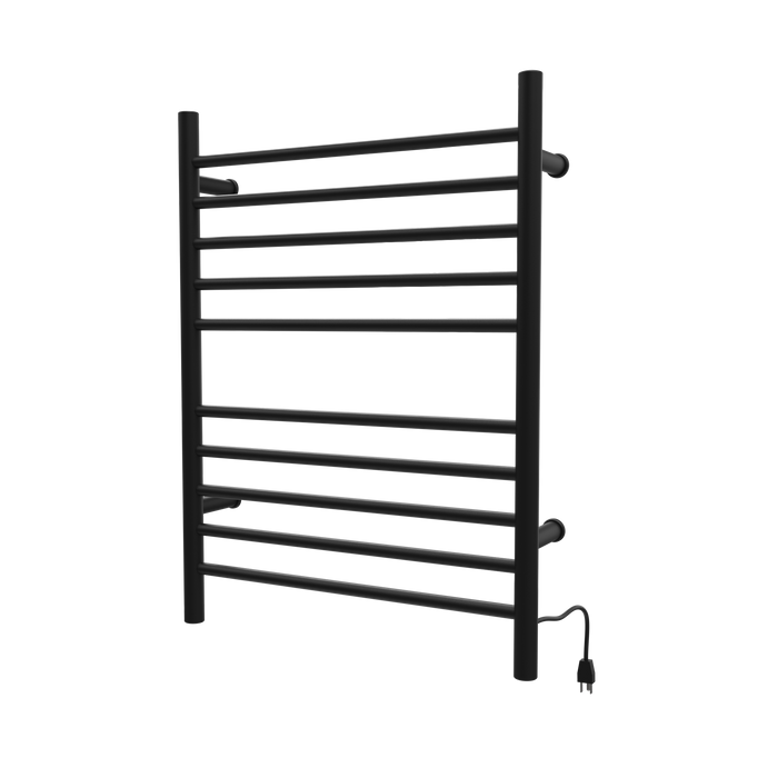 Amba Products RWH-SMB Radiant Straight 10-Bar Hardwired Plug-in Combo Towel Warmer - 4.75 x 24.5 x 31.875 in. - Matte Black Finish