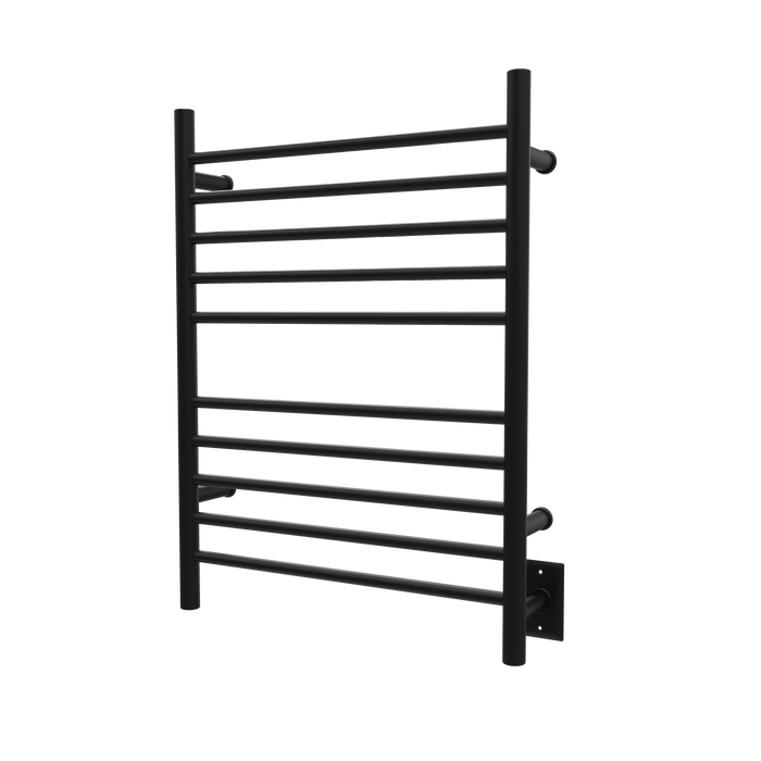 Amba Products RWH-SMB Radiant Straight 10-Bar Hardwired Plug-in Combo Towel Warmer - 4.75 x 24.5 x 31.875 in. - Matte Black Finish