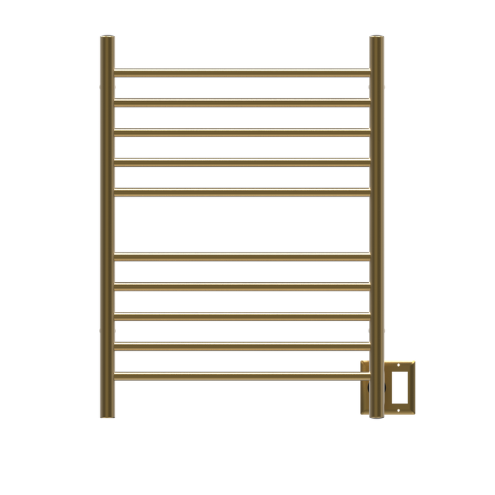 Amba Products RWH-SSB Radiant Straight 10-Bar Hardwired Plug-in Combo Towel Warmer - 4.75 x 24.5 x 31.875 in. - Satin Brass Finish