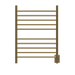 Amba Products RWH-SSB Radiant Straight 10-Bar Hardwired Plug-in Combo Towel Warmer - 4.75 x 24.5 x 31.875 in. - Satin Brass Finish